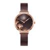 Women'S Watch Women'S Ginkgo Biloba Pattern Steel Mesh Strap Famous Watch Waterproof Watch High Value Quartz Watch 0139