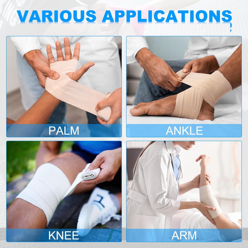 PATIKIL Bandage 16 5 Wrap for Athletic and Outdoor Sky Blue 1"/2"/3"/4" Self-Adhesive Wraps, Count, Yards, Elastic, Breathable, Self-Adhesive Tape,