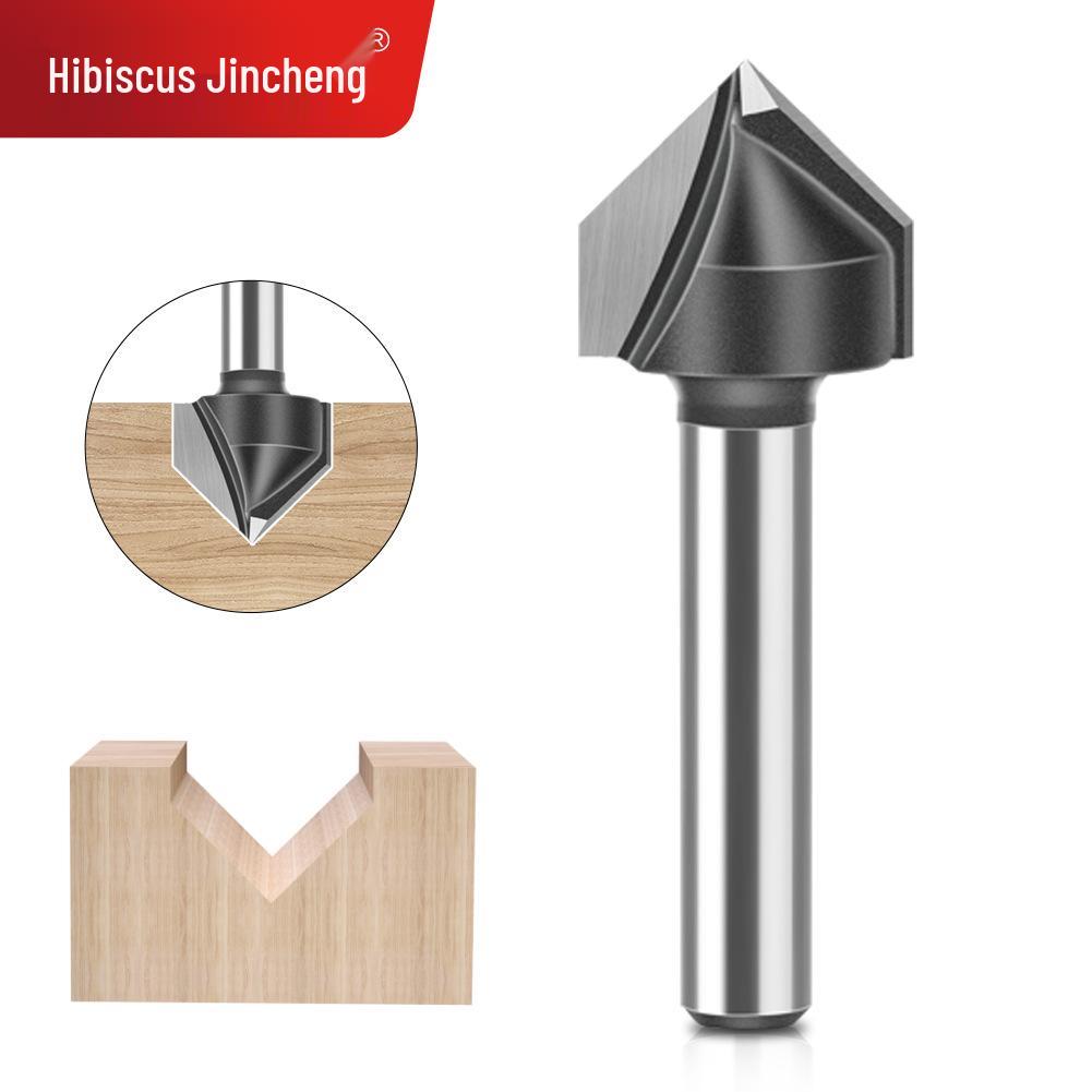 90° V-Shaped Router Bit: Woodworking Edge Trimmer for Aluminum-Plastic Panels