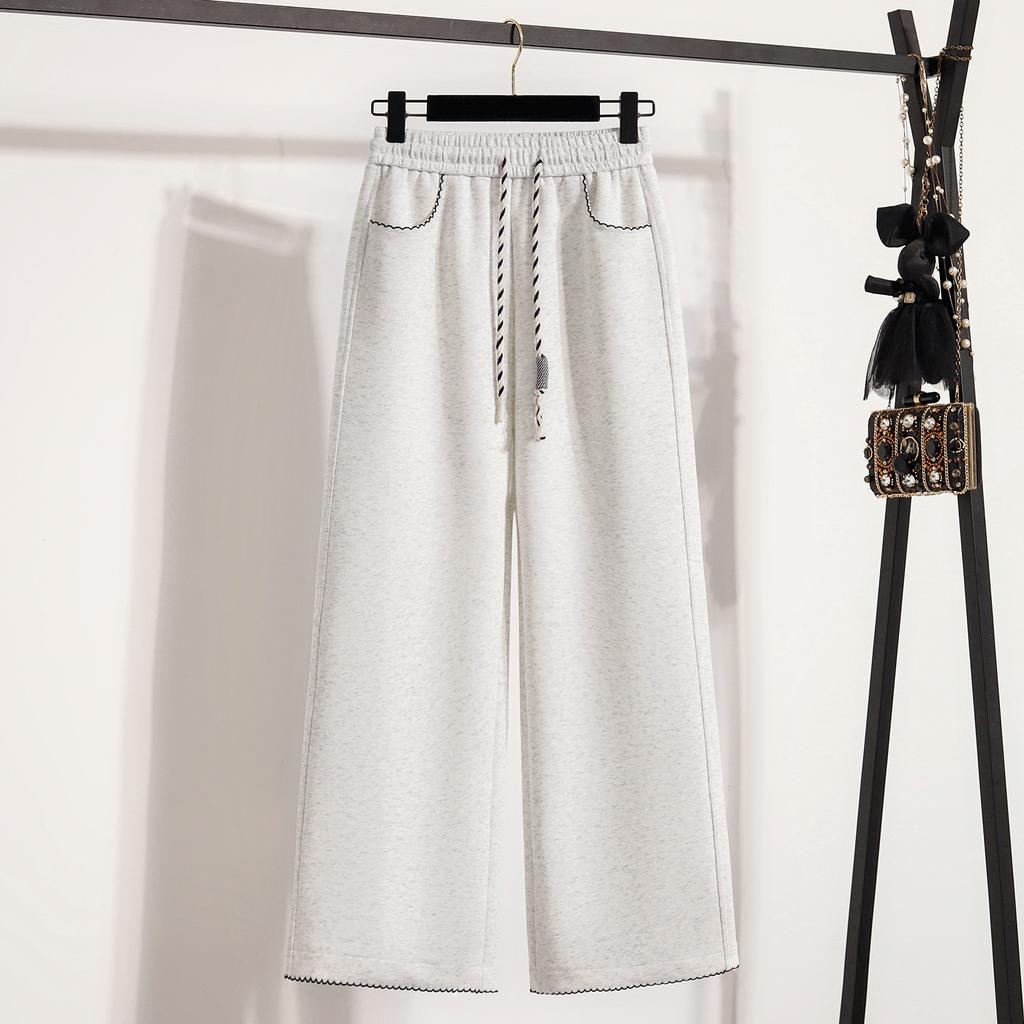 Dimanaf 2025 Plus Size Pants Spring Belt Women Solid Harem Elastic Waist Casual Loose Pants New