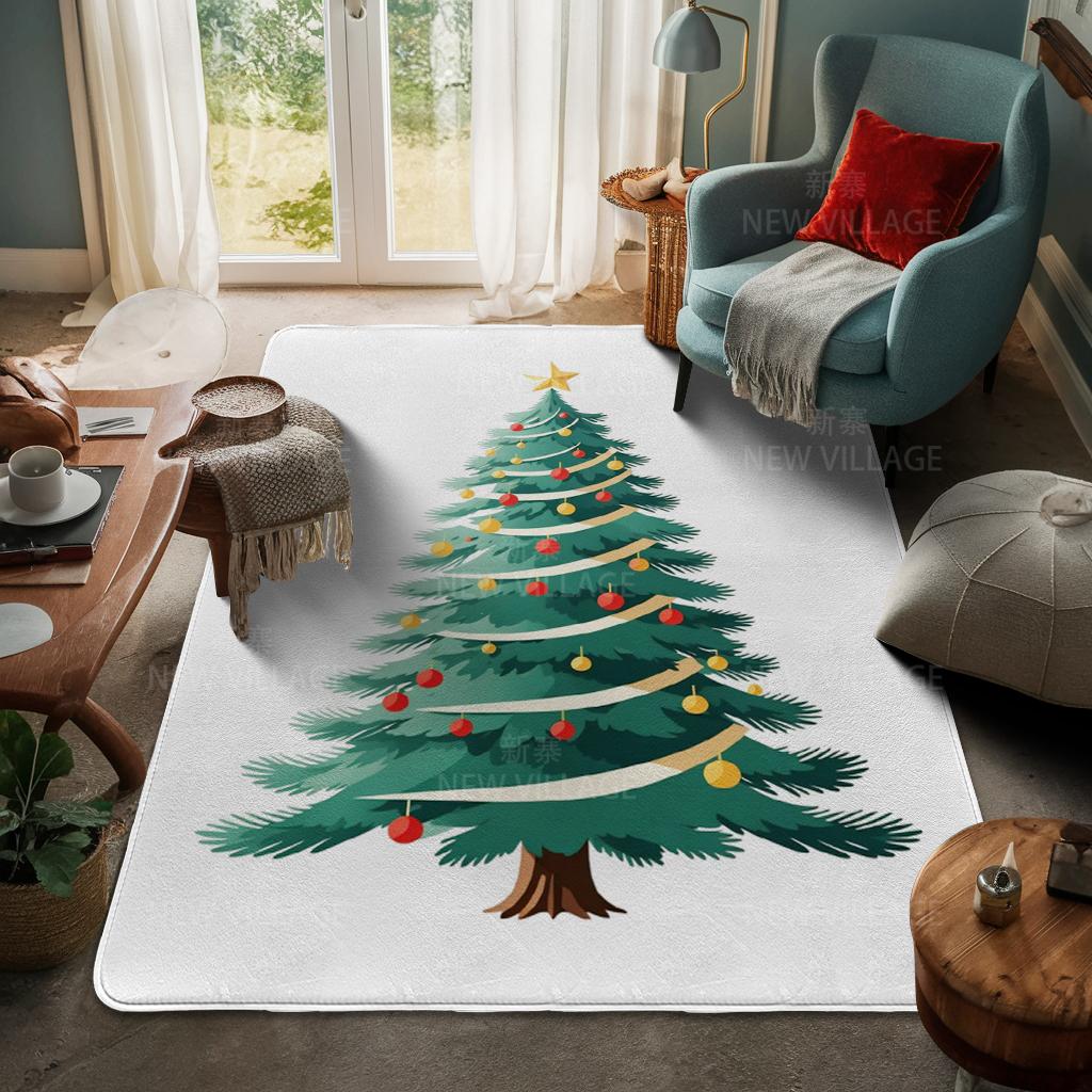 House Entrance Carpet Home Door Mat Living Room Bath Foot Bathroom Non-slip Water Absorption Rugs Bath Merry Christmas Winter
