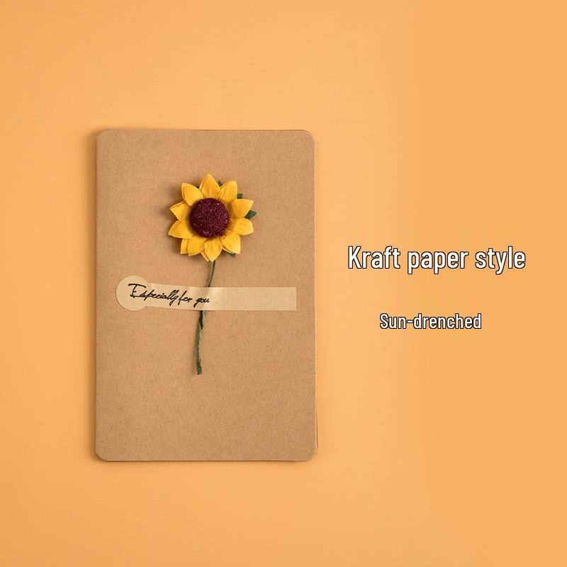3D Dried Flower Handwritten Greeting Card for Teacher's Day, Love Letters, or Birthday – Perfect for Couples