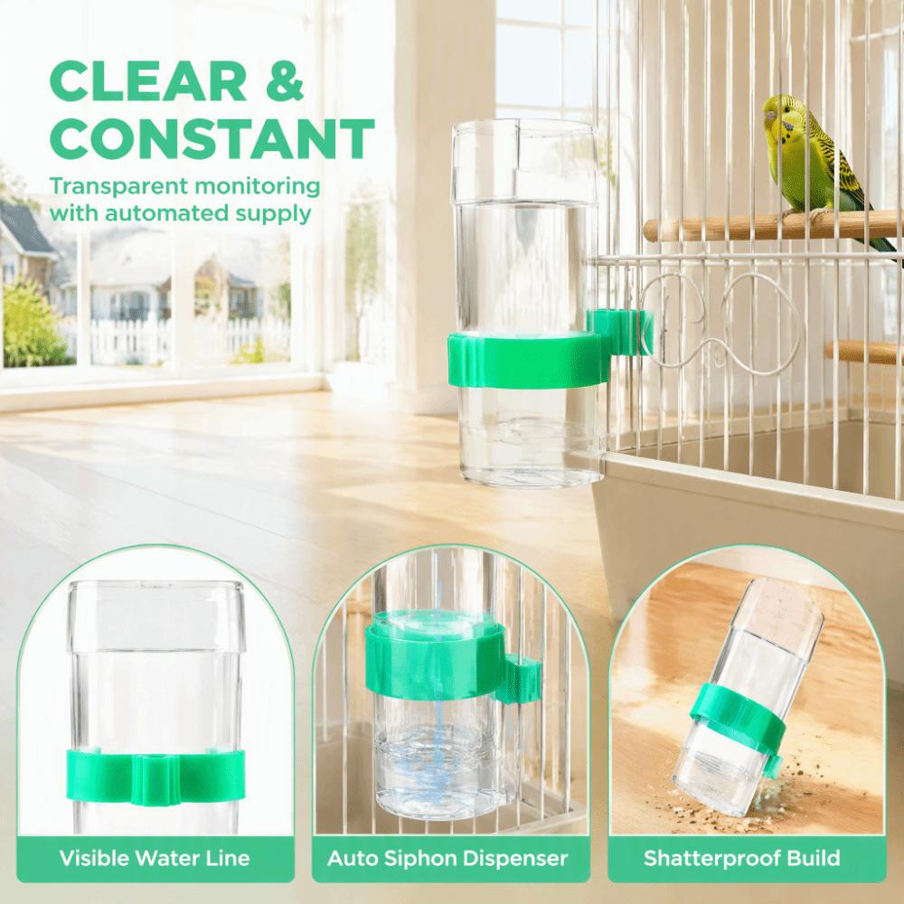 2 Pcs Automatic Feeding Bird Water Dispenser Dispenser Design Bird Seed Food Container For Parakeet