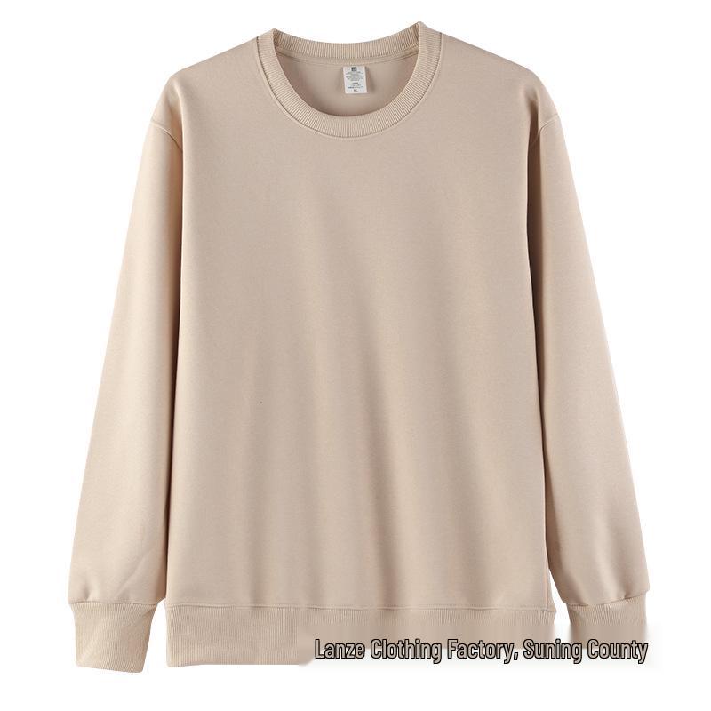 Hua Cotton Round Neck Unisex Hoodie - Autumn/Winter Classic Solid Color