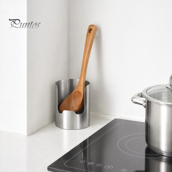 Small Kitchen Storage Solution Utensil Holder, Heavy Duty Stainless Steel Vertical Rack, Cooking Gadget Holder Space-Saving Organizer, for Pot