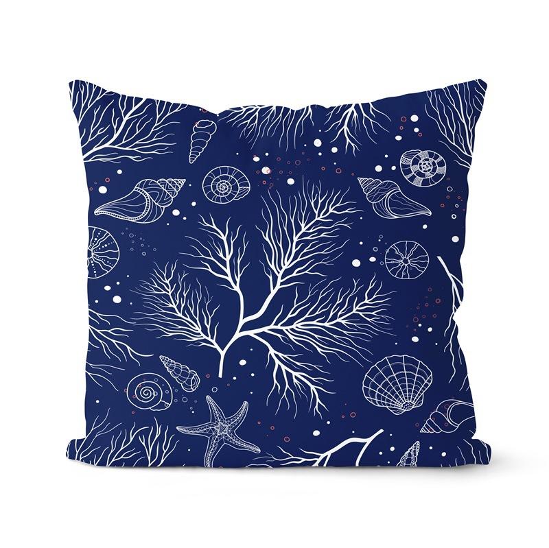 Navy Blue Cushion Geometric Pillowcase Decorative Pillow Home Decor Throw