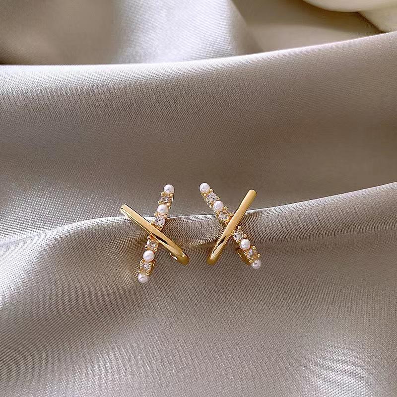 Silver Needle Pearl Flower Tassel Earrings - Women's Trendy All-Match Jewelry