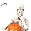 Alternative Home Accessories Vintage Skeleton Holding Pumpkin Statue, Halloween Resin Figurine, Gothic Decoration Desktop Ornament for Entryway