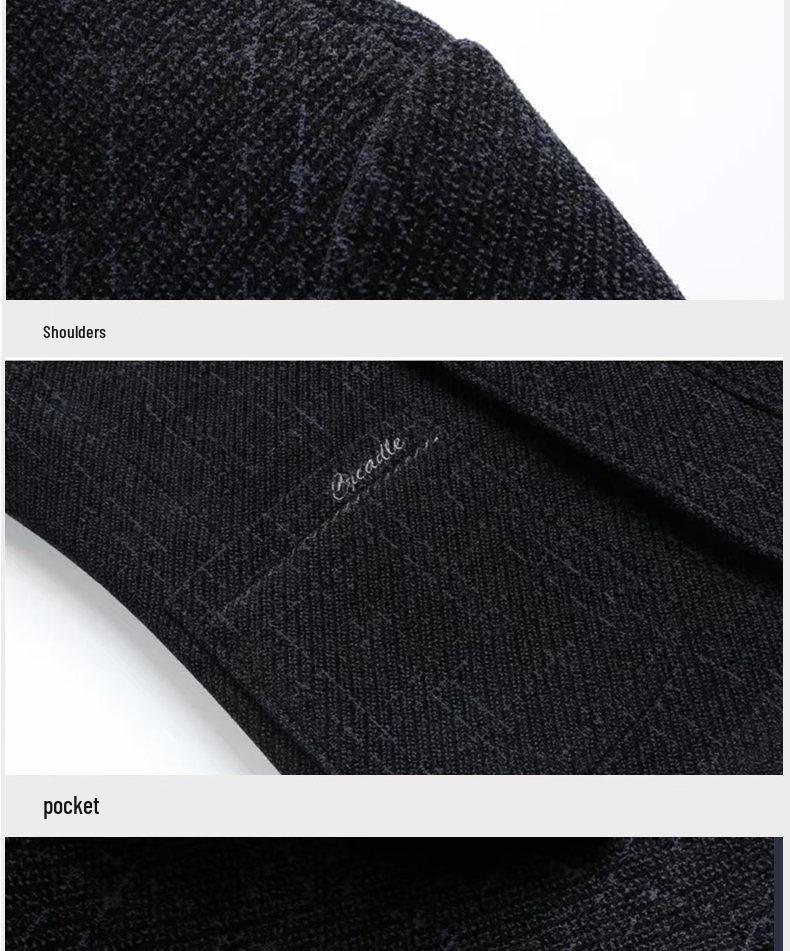 Chenille Wool Jacket for Middle-Aged & Elderly Men - Spring/Autumn Style, Warm & Casual Top for Dad or Grandpa