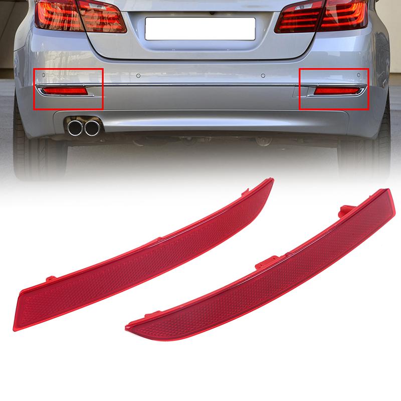 Car Tail Light Rear Bumper Reflector Lights Red Lens for BMW 5-Series 530dX/535d/528i F10/F18 Sedan 2014-2017 Facelift