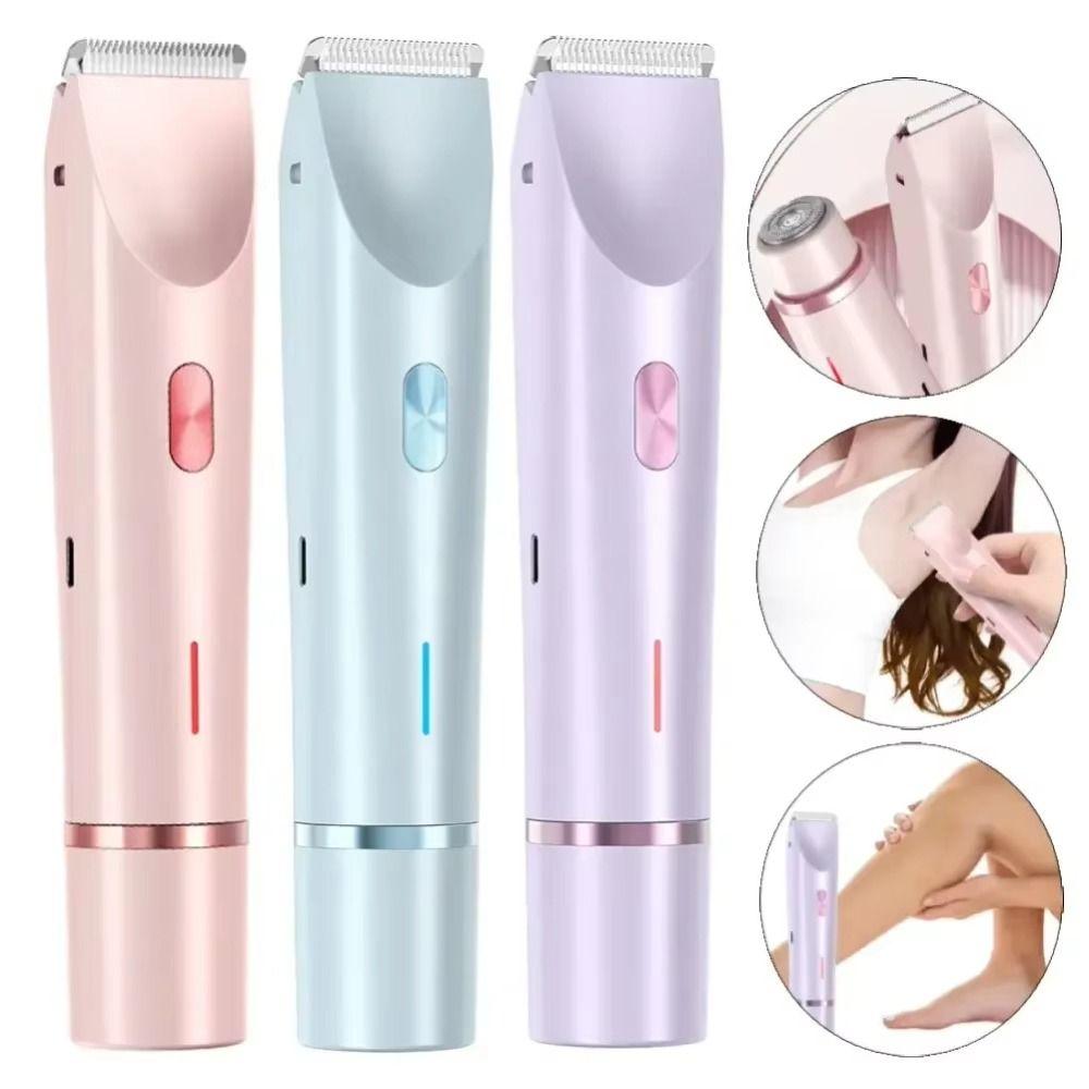 Double-headed Women's Hair Shaver 2 In 1 Private Parts Trimmer Electric Hair Remover  Eyebrows