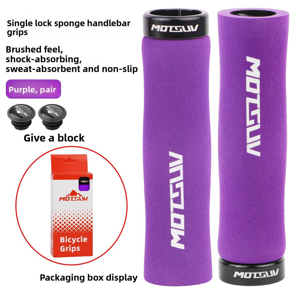 Single Lock‑On Wave Sponge Bike Handlebar Grips, Anti‑Slip Sweat‑Absorbent Comfort Shock‑Absorbing Grips for Mountain Bikes
