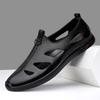 Luxury Brand Genuine Leather Men Sandals Moccasins Men Business Dress Sandals Handmade Leather Shoes Men Sandalias