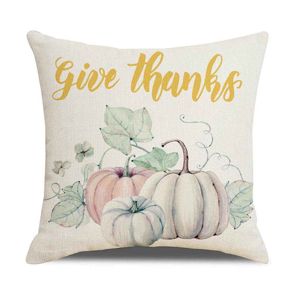 Home Autumn Pillow Cover New Pumpkin Truck Linen Cushion Cushion Cover