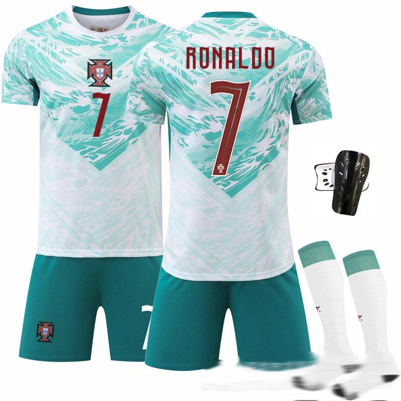 Portugal Away Jersey 2026 World Cup 7 Ronaldo Soccer Uniform Green Shorts Set Fan Version Adults Kids