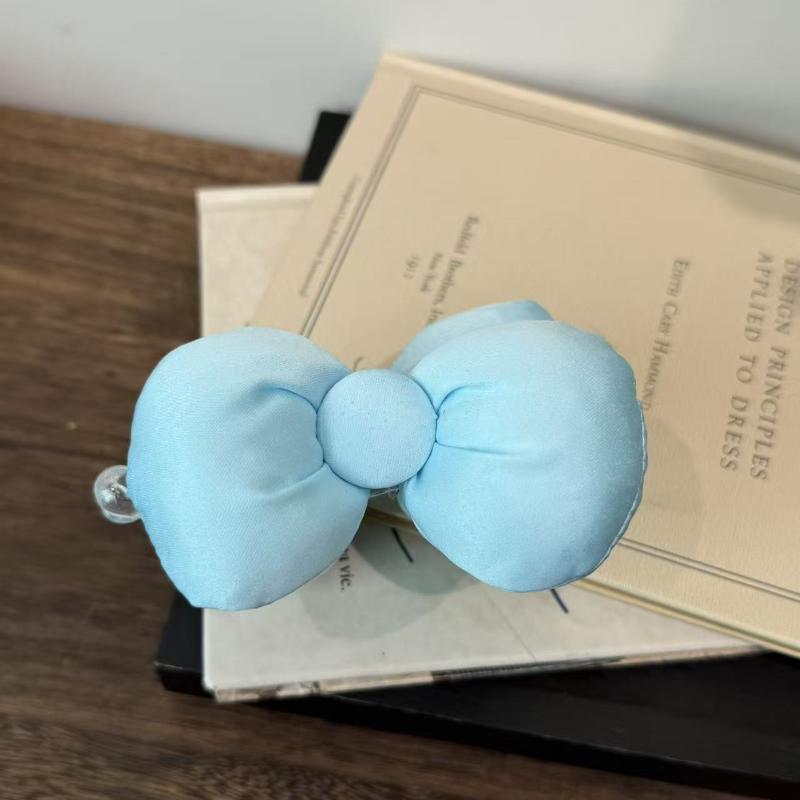 Japanese Sweetness Colorful Cotton Filled Bow Hair Clip For Women Girls Fashion Bun Hair Clip Banana Clip Hair Accessories