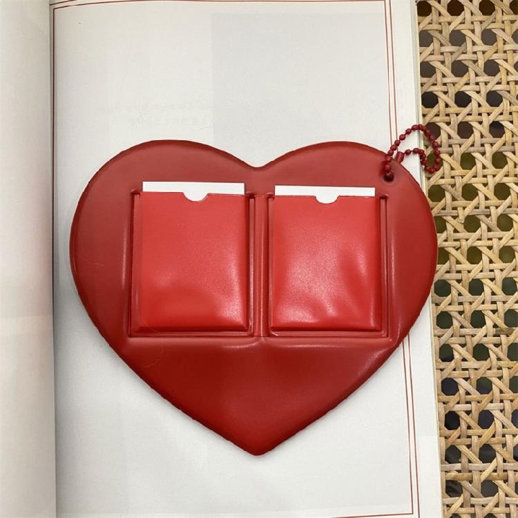 Acrylic Photo Frame Keychain Red Heart Photo Sleeve Backpack Pendant Decoration