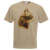 Adults Steampunk Goggles Cat 1980s Victorian Feline Unisex Khaki TShirt