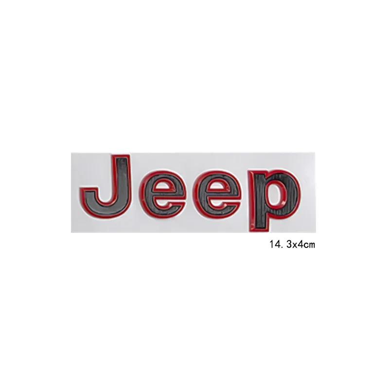 Hlpg5 14.3x4cm 3D Metal Car Side Body Badge Trunk Hood Sticker Emblem for Jeep Logo Patriot Rubicon Wrangler Grand Cherokee Compass Re