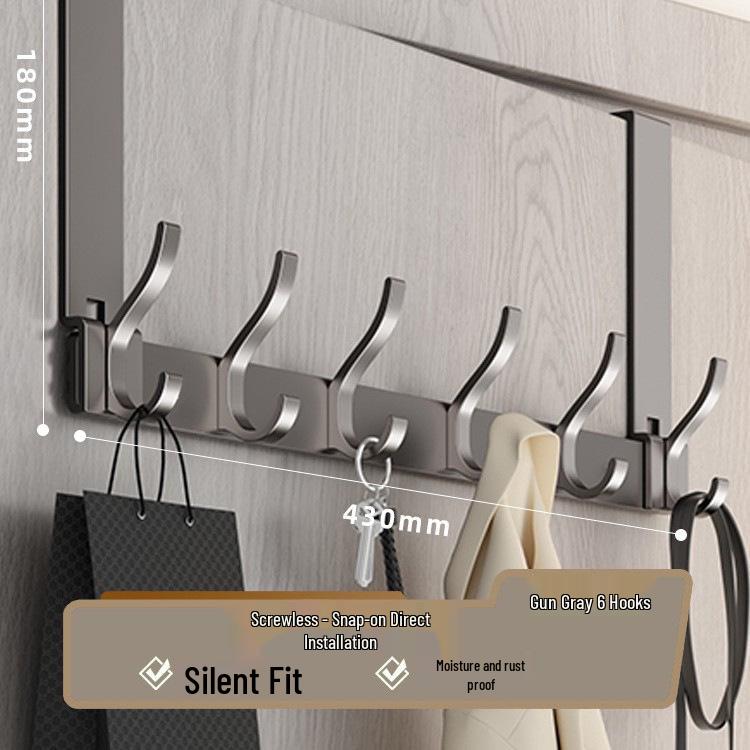 Over-the-Door Coat Rack & Shelf Combo - No-Drill Hanger for Bedroom & Doorway