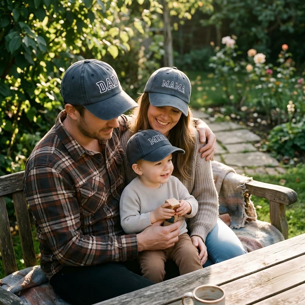 Pack of 1 parent-child matching MAMA letter embroidered baseball cap washed cotton adjustable hat Set for Mother's Day for Parent-Child Outdoors