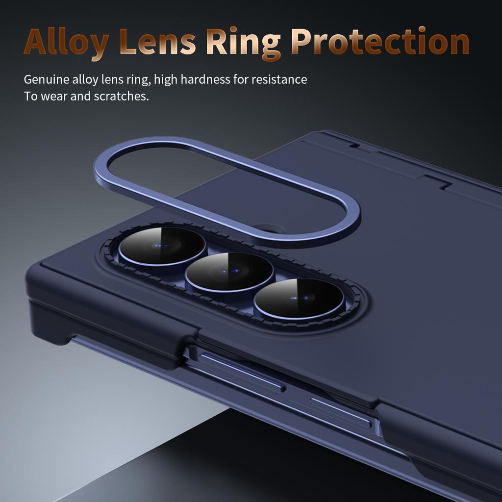 For Samsung Z Trifold Case Invisible Insert Card Slot Hinge Protection Refreshing Touch Anti-Fingerprint Phone Stand Cover