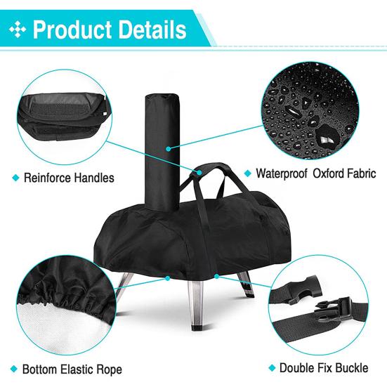 Pizza Oven Carry Cover for Ooni Karu 12 with Removable Chimney-Bag Large Capacity Washable Dust-proof Protective Pizza Oven Carrier Bag Oven