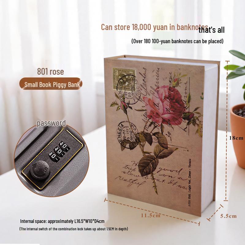 Cross-Border Artifact Combination Lock Piggy Bank Faux Book Safe with Simulated Storage