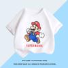 2026 Super Mario and Luigi Anime Childrens Cotton Shortsleeved Tshirt Cartoon Game Trendy Top for Boys Casual Short Sleeves