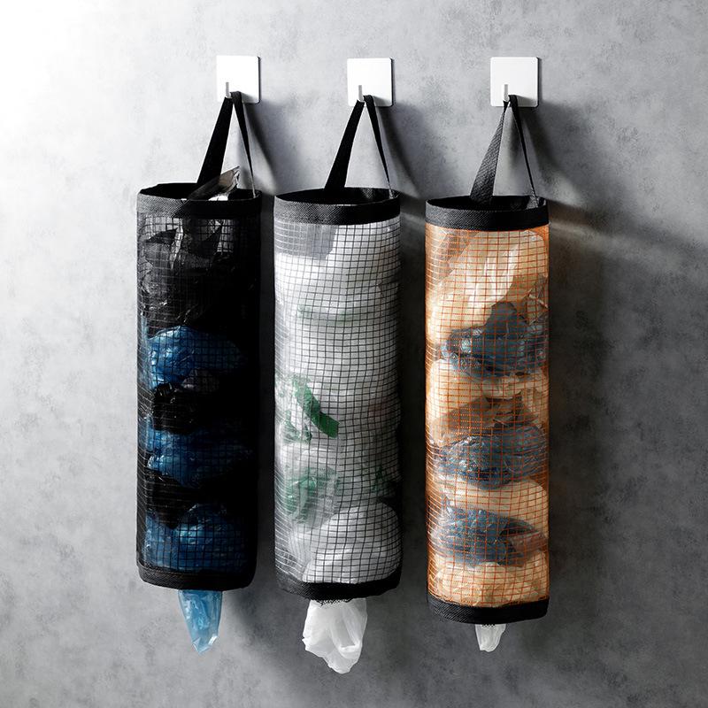 

Wall-Mounted Kitchen Trash Bag Organizer - Hanging Storage for Plastic Bags