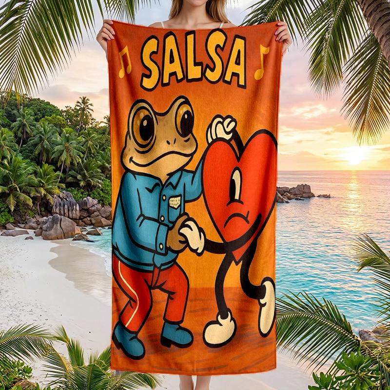 Bbunny Heart Fashion Beach Towel: Ideal for Summer Adventures Soft, absorbent and quick drying suitable for swimming and bathing