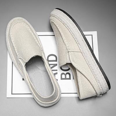Mode Nieuwe Heren Canvas Ademende Espadrilles Schoenen Casual Slip On Wandelsneakers Schoeisel Flats Zapatos Hombr
