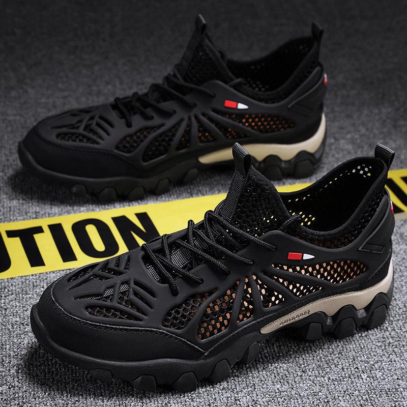 

Creek shoes men s mesh shoes breathable thick-soled outdoor hiking shoes men s sports and leisure shoes 48 чёрный