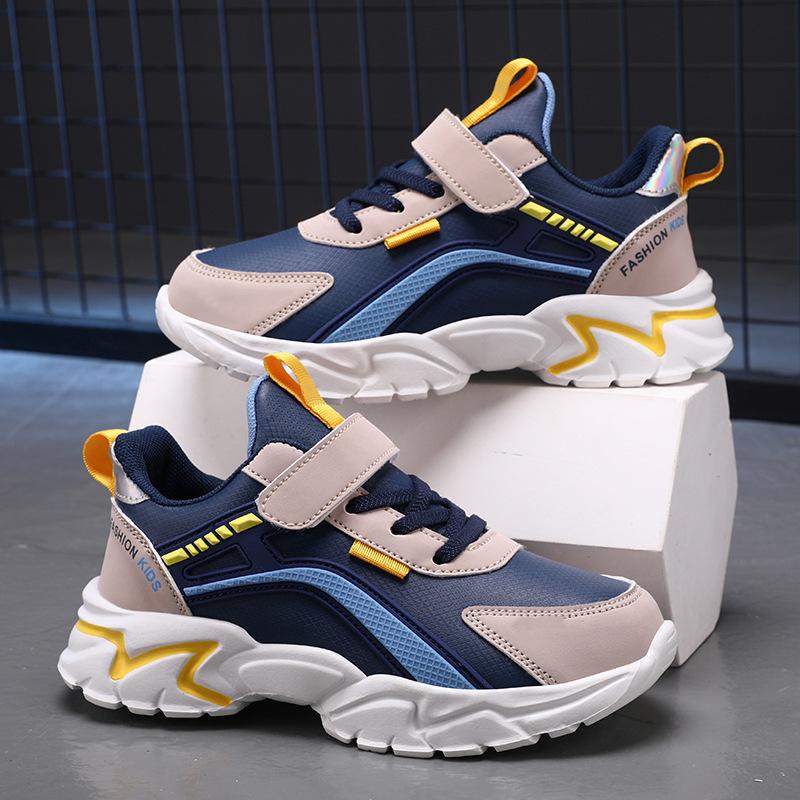 

Girls shoes 2025 spring, summer and autumn new boys breathable mesh leather casual running shoes children s trend sports shoes 40