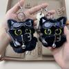Aika Edgy Steampunk Black Cat Plush Bag Charm Rock Guitar Punk Stuffed Animal Accessories
