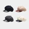 Internet Celebrity Beret Children Autumn and Winter British Retro Woolen Leather Brim Cap Painter Hat Tide