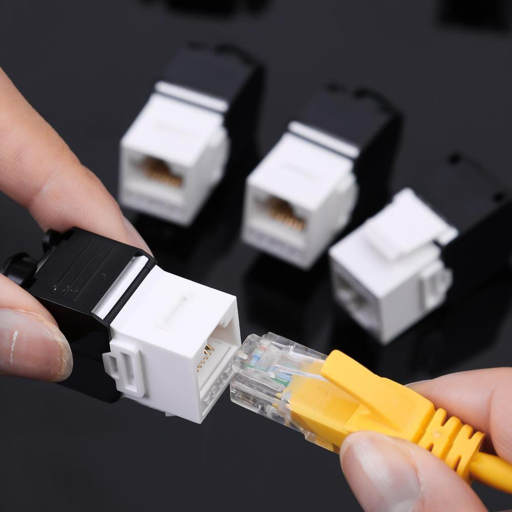 1-5PCS Super Six-category Network Module CAT6A No-print and Non-blocked RJ45 Information Network Module Cat6A Modular Receptacle