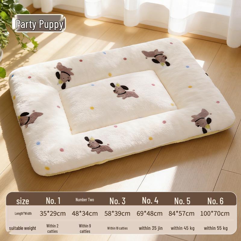 Thick Plush Pet Mat: Cat Bed, Dog Bed, Flannel Blanket, Cotton Sleeping Pad