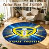 Round Rug Custom NameLeeds United Pattern Non Slip Carpet Home Floor Decor