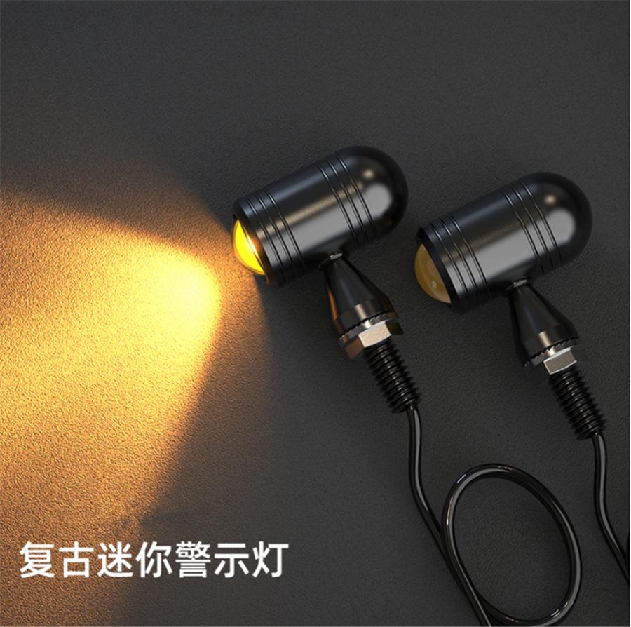 Motorcycle 12V CNC 8mm Amber Mini LED Classical Turn Signal Light Indicators New