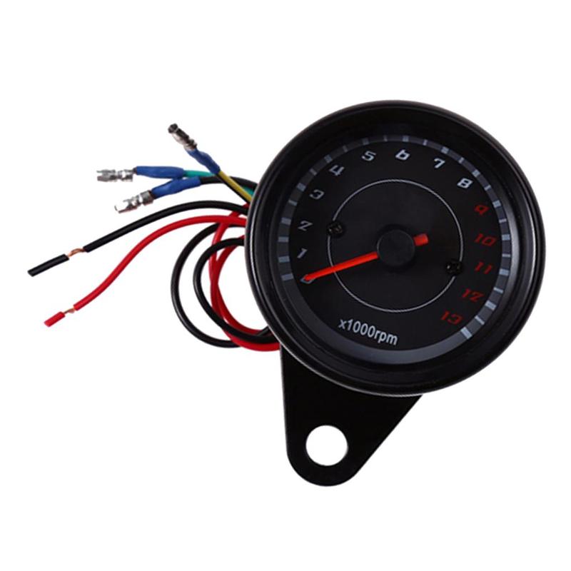 Universal Motorcycle Tachometer RPM Gauge with LED Backlight Light 12V