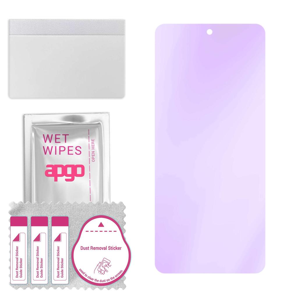 apgo Anti-Blue 9H Hybrid protective glass compatible with Oppo Reno8 Pro+, flexible nano glass, great replacement for tempered glass, scratch-resistan