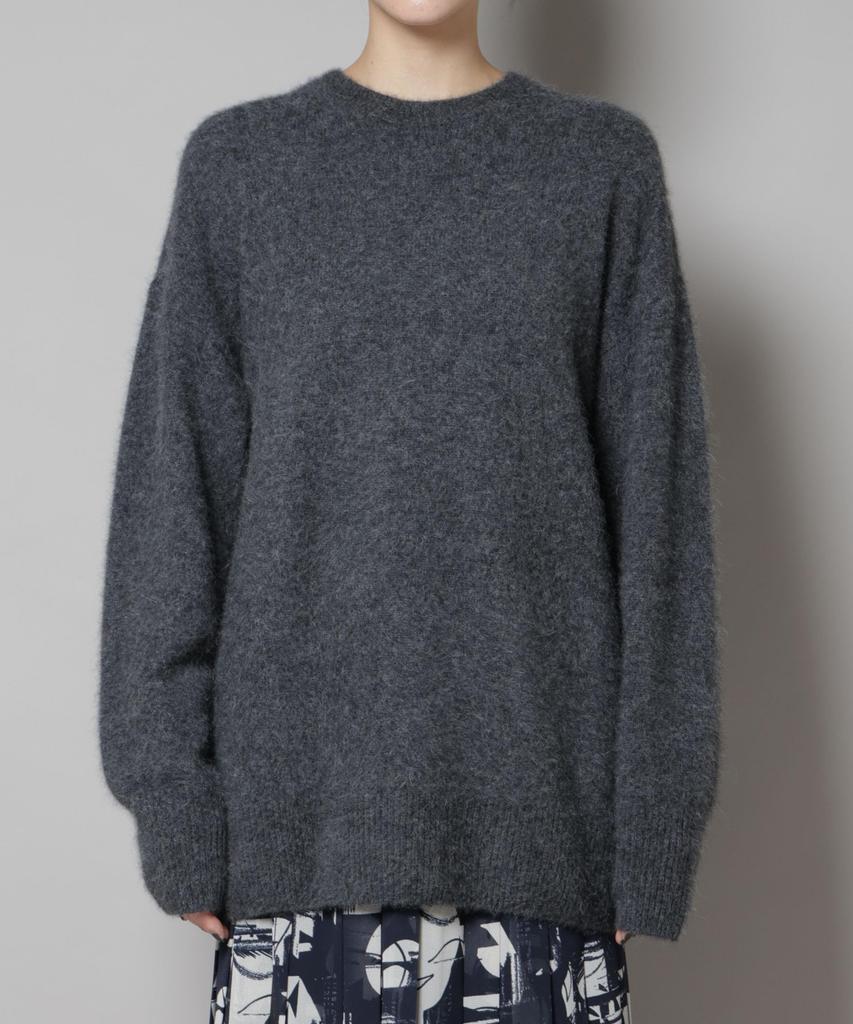 Nano Universe Waschbarer Fuchswolle Rundhals Weit gestrickter F Pullover, Damen, 037, Elfenbein, 669-5222309