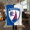 1pz Coperta in Flanella con Stampa Chesterfield F.C.C, Alta Qualità per Tutte le Stagioni, Arredamento per la Casa, Calore e Comfort, Perfetta per Regali di Natale