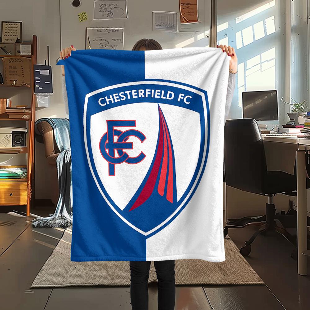 1pz Coperta in Flanella con Stampa Chesterfield F.C.C, Alta Qualità per Tutte le Stagioni, Arredamento per la Casa, Calore e Comfort, Perfetta per Regali di Natale