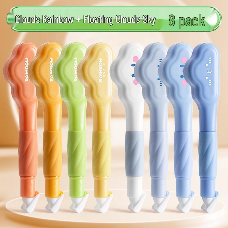 Pen-Style High-Capacity Correction Tape with Push-Button Design, Silent Operation, for Students