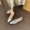 Pointed Toe Shallow Mouth Low Top Single Shoes Fashion Patent Leather Soft Sole Non-Slip Shoes for Women