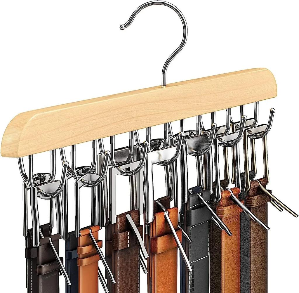 Wooden Belt Rack Scarf Organizer Women Storage Hangers for Clothes Case Home Wardrobe Accessories Supplly Men Tie Belt Hangers