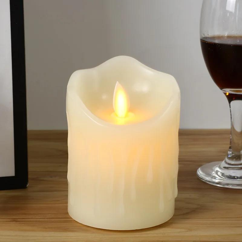 Electronic Candle Lights Simulation Of Plastic Candles Wedding PartyBirthdayDecorations Family OrnamentsDecorations 3-piece Set