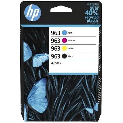 HP 963 4-pack Original Black, Cyan, Yellow, and Magenta Ink Cartridges (6ZC70AE) for HP OfficeJet Pro 9010/9020 Series